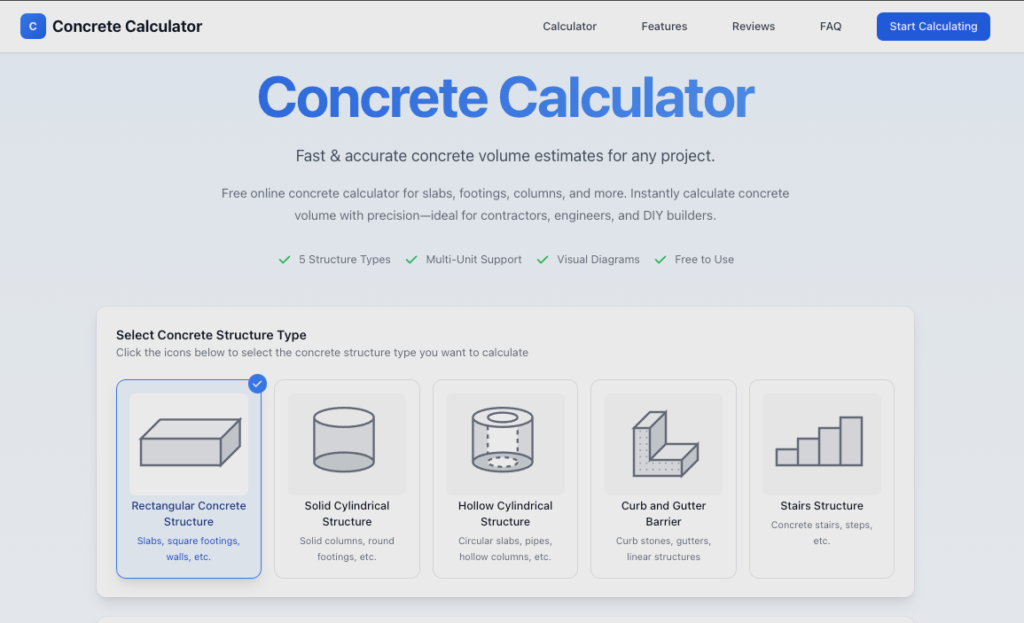 Concrete Calculator Preview
